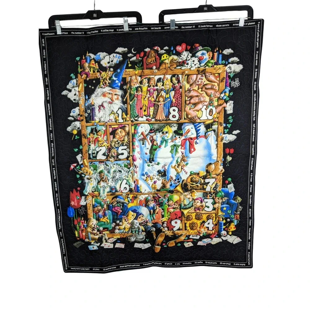 I Spy Hidden Object Quilt Wizard Snowman Reversible Kids Wall Hanging 41.5x34.5